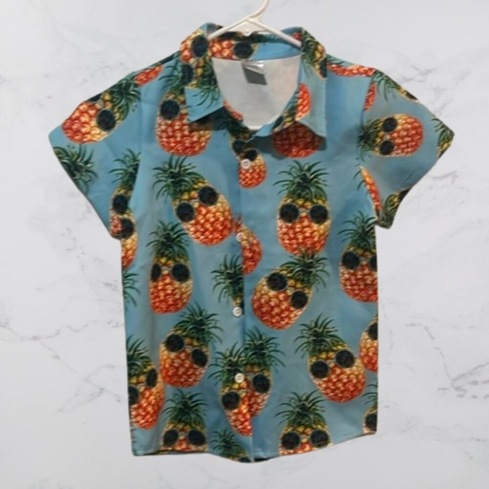 Boys size 4/5 cool pineapple button down